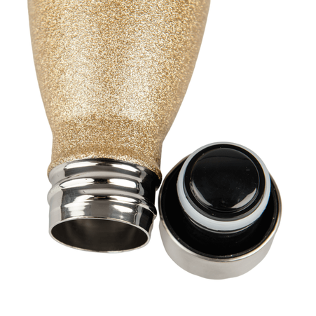 Steel Bowling Bottle 500ml gold glitter set of 5 pcs.