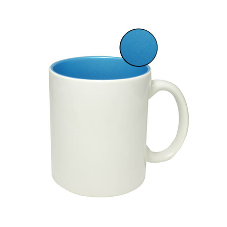 Mug white - glittery blue inside, carton 36 pcs.