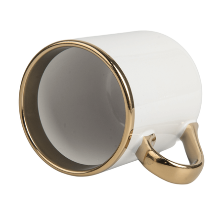 Elegant mug handle and rim gold - white
