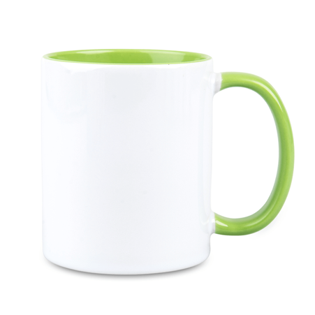 Combo white mug - light green inside and handle