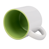 White mug 400 ml wide - light green inside