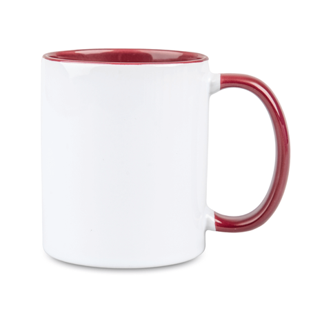 Combo SuperGlaze white mug - chestnut handle and inside carton 36 pcs.