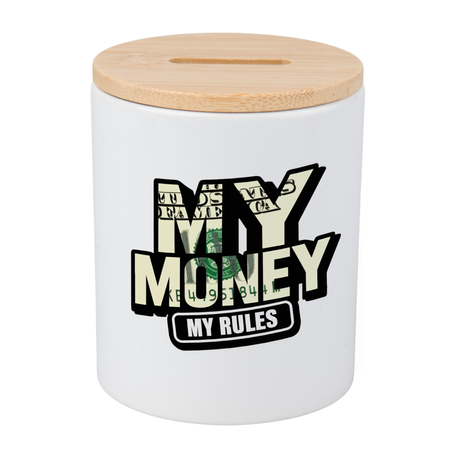 Moneybox white - bamboo lid carton 36 pcs.