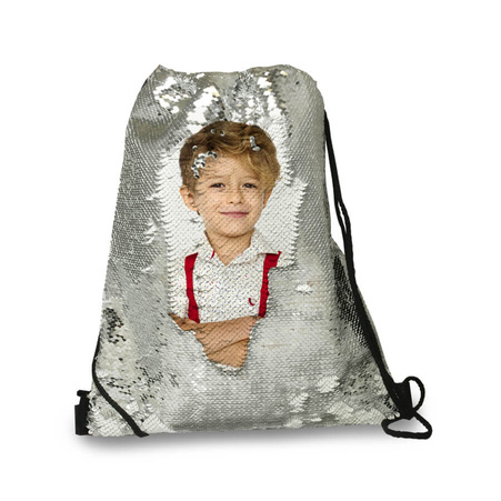 Backpack-bag with sequins - silver
