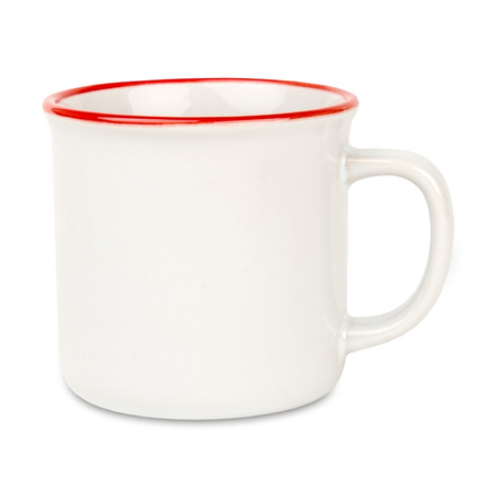 Kubek ceramiczny Camper 280 ml czerwony rant