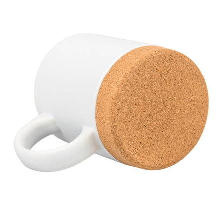 330 ml matte white mug - cork bottom