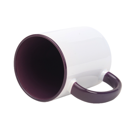 Combo white mug - inside and handle plum, carton 36 pcs.