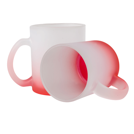 Glass mug frosted gradient red carton 36 pcs.