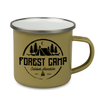 Steel enamel mug 300 ml matte olive green, silver rim