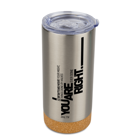 Steel 500 ml thermobottle with cork bottom silver