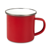 Steel enamel mug 300 ml matte red, silver rim carton 48 pcs.