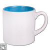 Mini white mug - light blue inside with cardboard box