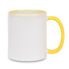 White mug - yellow handle