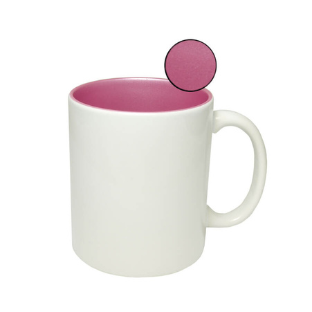 Mug white - glitter pink inside