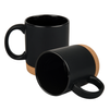 Matte black mug 300 ml - cork bottom