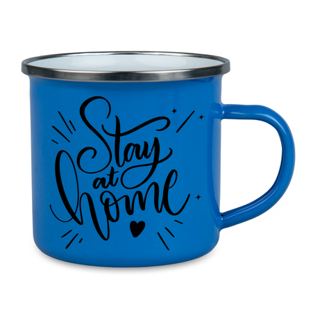 Steel mug - enamel 300 ml, blue