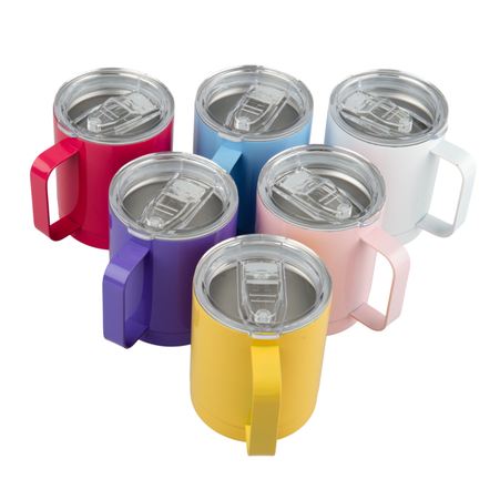 Steel mug 330 ml light color white