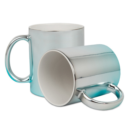 Silver-blue metallic mug
