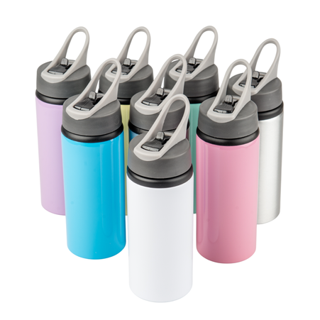 Active aluminum bottle with mouthpiece 650 ml - green