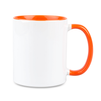 Combo SuperGlaze white mug - orange handle and inside carton 36 pcs.