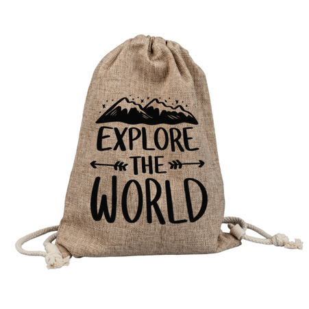 Linen backpack-bag 30x40 cm - dark beige