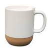 Mug 330ml with lid and cork bottom - white carton 36 pcs.