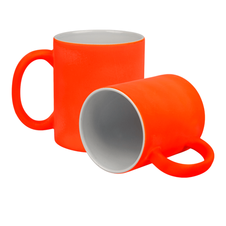 Neon mug rubberized surface - orange carton 36 pcs.