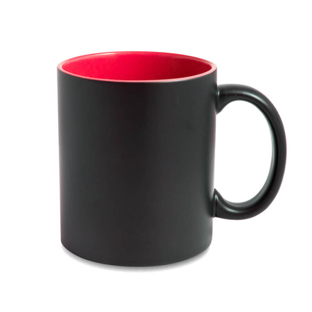 Magic mug matte black - inside red