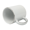 Mug white - silver stripe on handle and rim