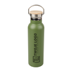 Steel bottle 600ml engraving/UV bamboo cap - green