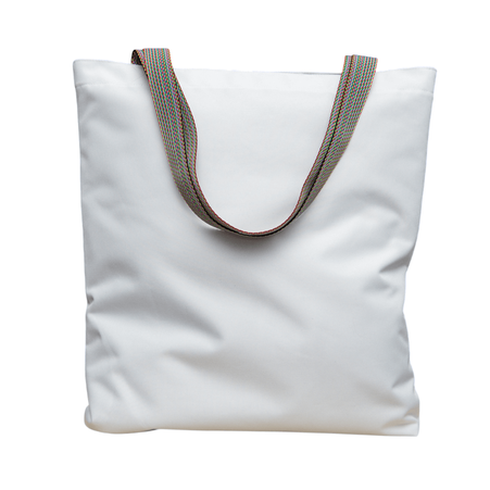 Torba na ramię biała 38x40 cm - uchwyt kolorowy (komplet 10 szt.)