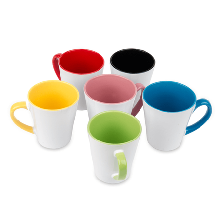 White Latte mug small - inner and ear red carton 36 pcs.