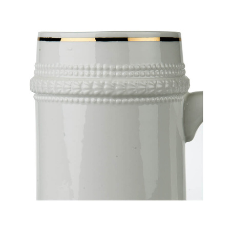 White tankard - gold stripe