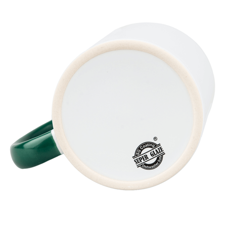 Combo SuperGlaze white mug - handle and inside green