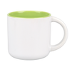 White mug 400 ml wide - light green inside
