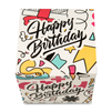 Decorative packaging for cups with a window - Birthday pattern