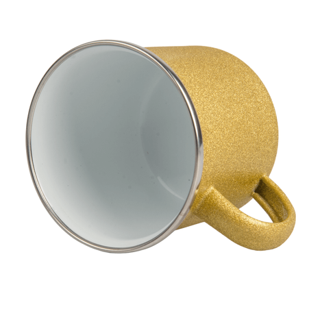 Steel mug - enamel 300 ml, gold glitter carton 48 pcs.
