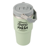 Trip 600 ml steel mug engraved/UV - light green