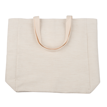 Linen shoulder bag wide 48x38 cm - light beige