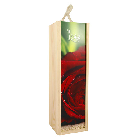 Wooden wine box - natural wood with Hardboard front