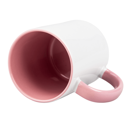 Combo SuperGlaze white mug - handle and inside pink