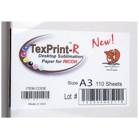 TexPrint-Ricoh gel sublimation paper - (TexPrint DT/Heavy) A3 110 arcs.