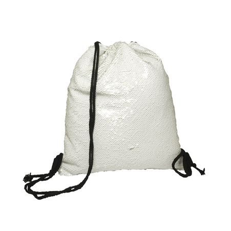 Backpack-bag with sequins - white
