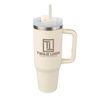 Travel steel mug 1200 ml engraved/UV - cream-colored