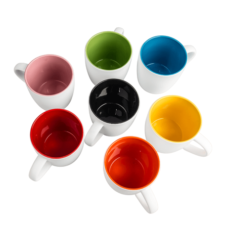 Kubek Boston do graweru biały matowy - środek czerwony