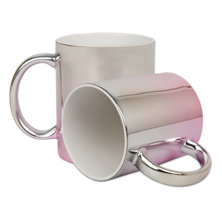 Mug metallic silver-pink carton 36 pcs.