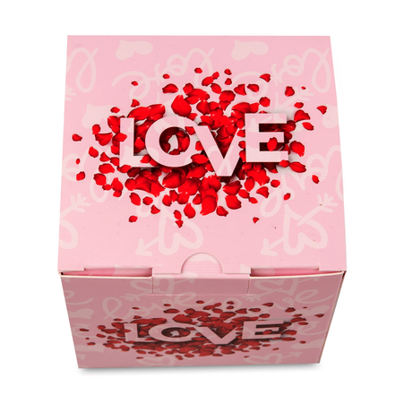 Decorative packaging for mugs with window - Love pattern