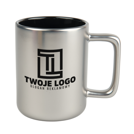 Mug 360 ml matte silver inner black carton 36 pcs.