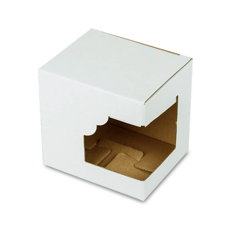 Cardboard packaging for Latte cups small with insert and window - white (set of 10pcs)