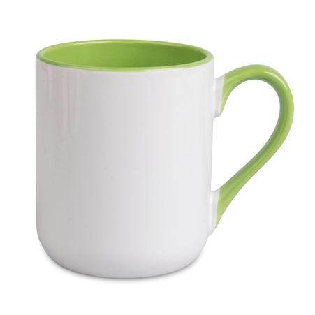 Coffee mug 330 ml combo - handle and inside light green